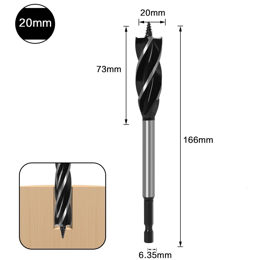 Дереворежущий инструмент Открывалка для отверстий Сверлильные инструменты Шнековое сверло Сверло по дереву Быстрая резка Деревообработка Спиральное сверло