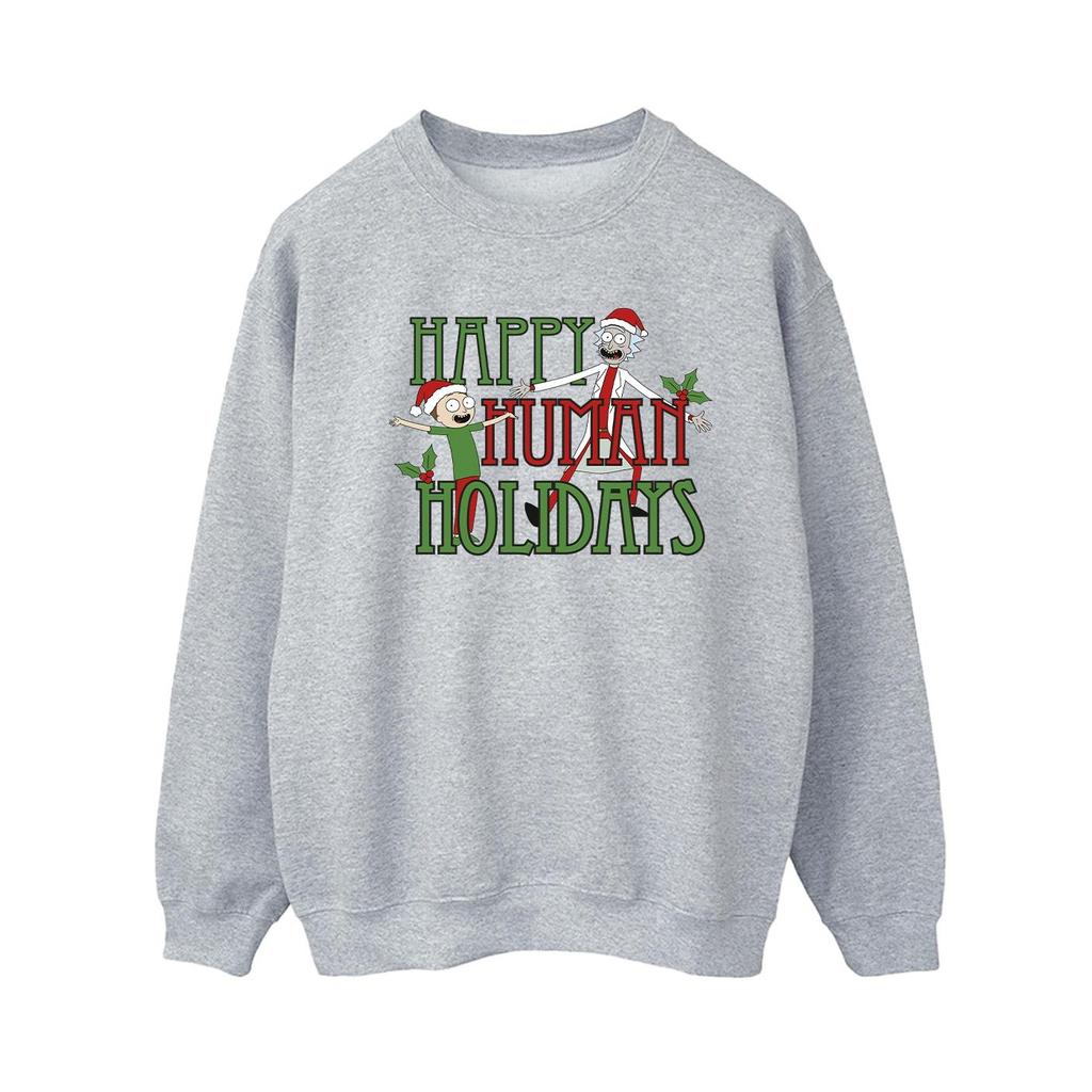Rick And Morty Womens/Ladies Happy Human Holidays Sweatshirt
