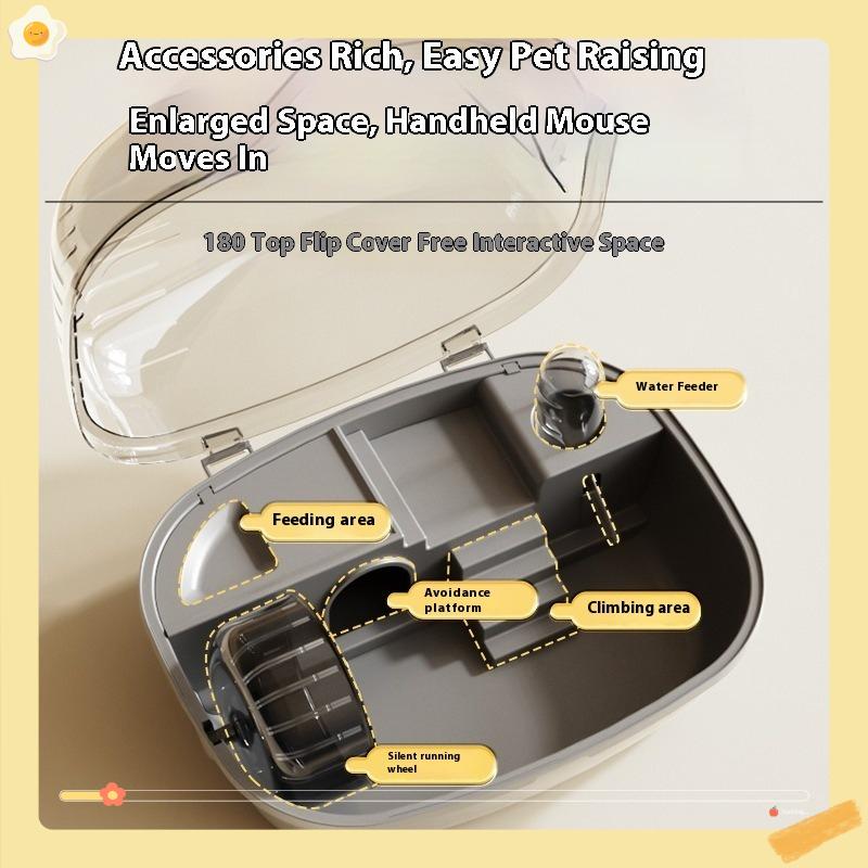 Легко моющийся домик для хомяка Закрытая прозрачная клетка Большая переносная вилла Полный набор аксессуаров для питомца для карликового хомяка