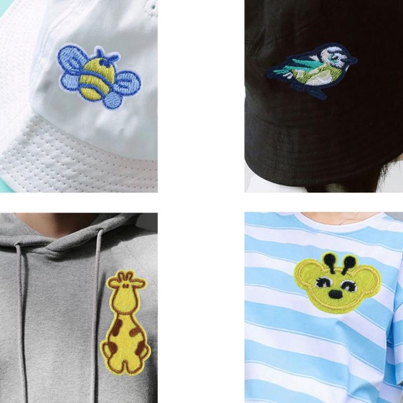 10 Pcs Panda Repair Patches Giraffe Iron on Patches Embroidered Patches Cartoon Animal Sew On Patches for Clothes Hat