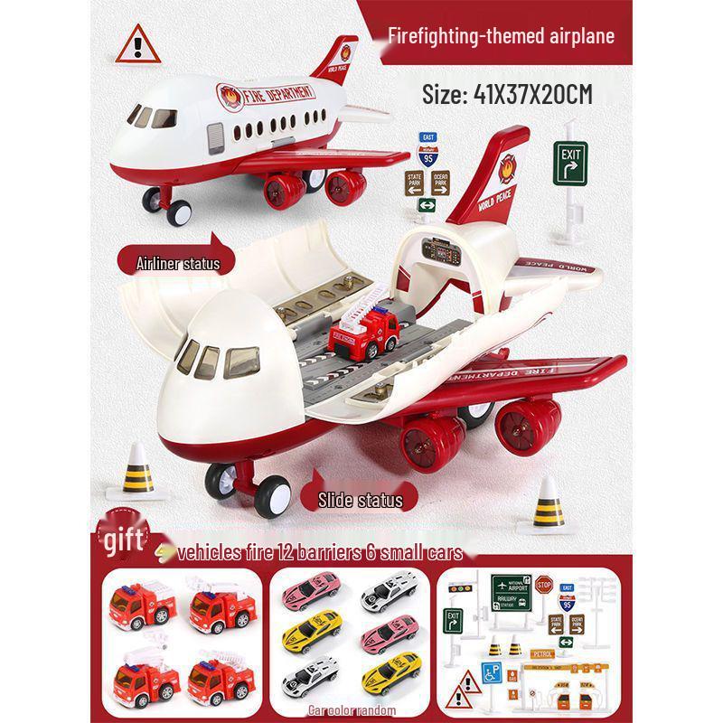 Extra Large Transforming Airplane Toy with Music and Storage Features for Kids