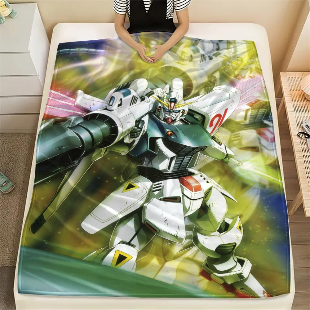 Mobile Suit Gundam Mecha Squad Blanket, Soft Throw for Bedroom, Perfect Gift for Anime Enthusiasts.chl