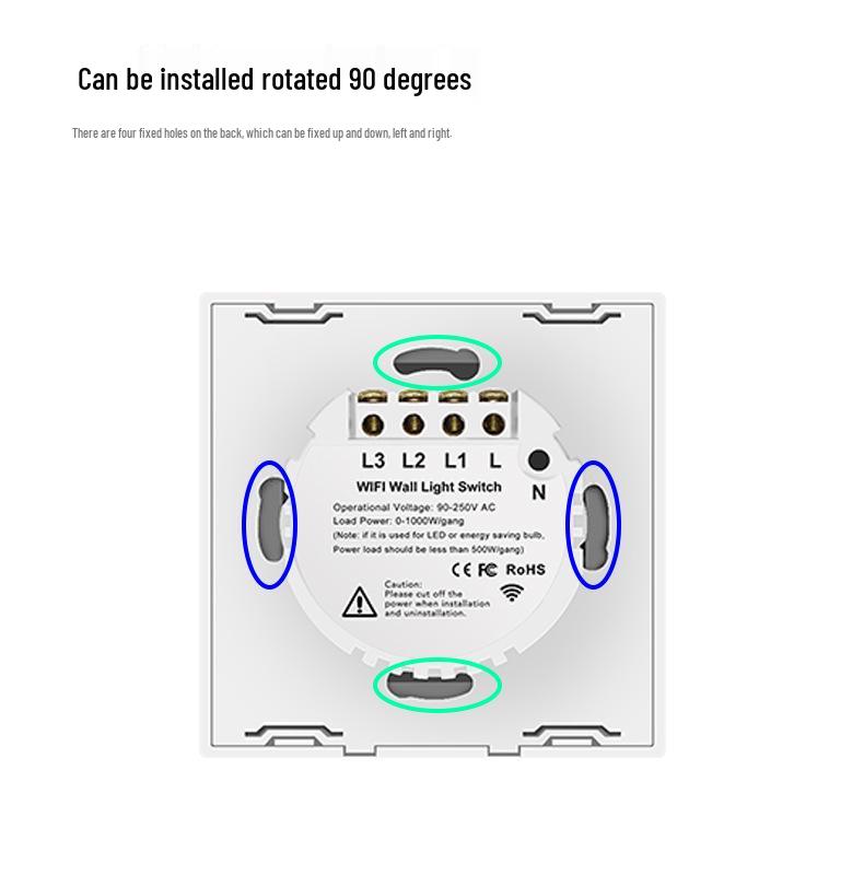 Smart WiFi & RF433 Touch Switch with European & UK Standards - Compatible with Smart Life/Tuya