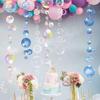 4PCS Transparent Bubble Garlands Mermaid Party Decor Flat Cutouts Hanging Streamer for Birthday Baptism Ocean Wall Baby Shower Under Sea