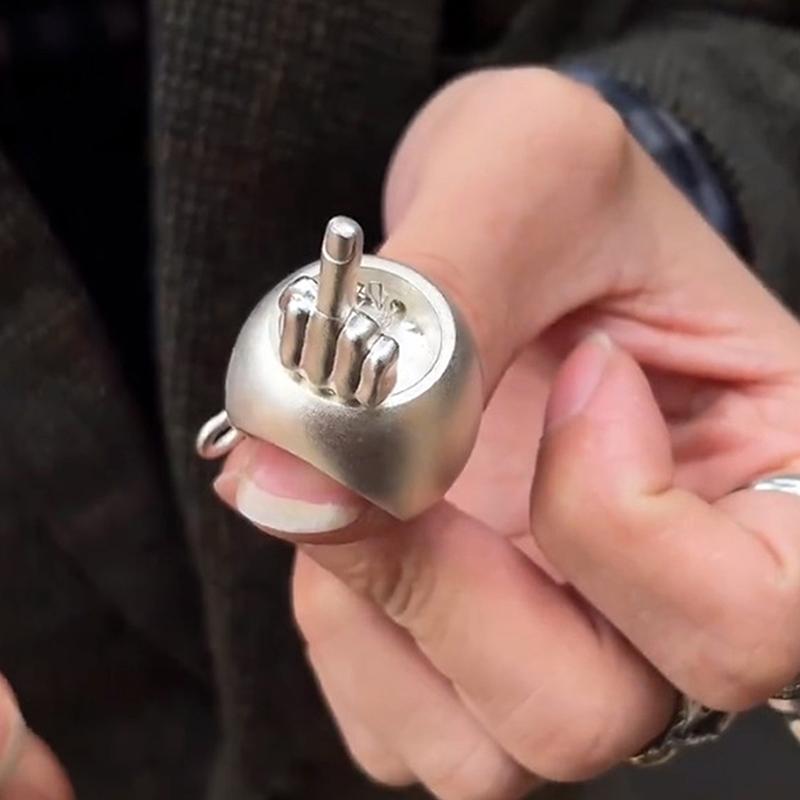 Забавное всплывающее кольцо на средний палец, розыгрыш, подарок на средний палец, забавное кольцо для снятия стресса, интерактивное кольцо на средний палец, выражающее настроение