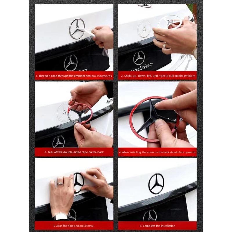 90 мм АБС Хром Черный Логотип Эмблема Мерседес Задний Значок Звезда Для Mercedes Benz W203 W206 W212 X253 W167 W166 W247 C E GLA GLC GLE