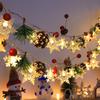 Гирлянда Yousheng Snowflake 6,5 футов 20 светодиодных теплых огней Рождественский венок из шишек на батарейках Праздничные сезонные гирлянды для домашнего декора