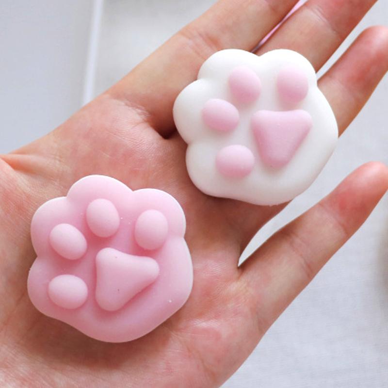 Squishy Cat Paw Toy Mini Stress Relief Gifts for Kids Party Favors Super Cute Small Animal Squeeze Toys J54