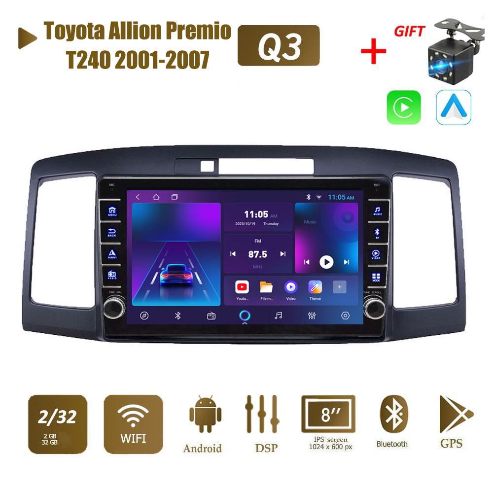 icreative 2 Din Android автомобильный радиоприемник мультимедийный видеоплеер для Toyota Allion Premio T240 2001-2007 с кнопкой Carplay WiFi 2 + 32 ГБ