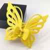 Милый Летний Простой Зажим для Волос на Затылок для Девочек Женщин 13,5 см Двухслойное Крыло Полая Антенна Бабочка Пластиковая Заколка-Краб