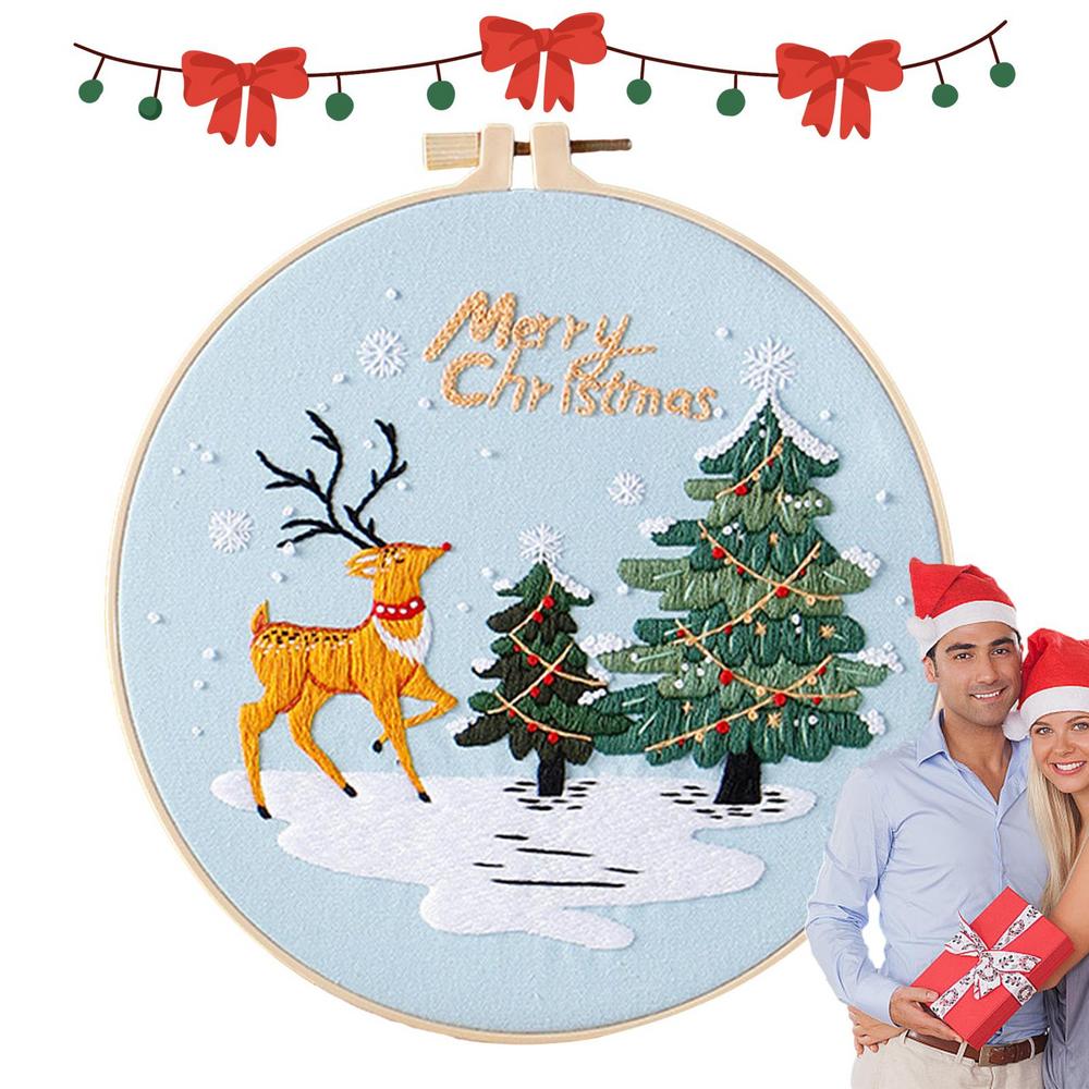 Рождественские наборы для вышивания крестом Merry Christmas DIY-набор с шаблонами инструкциями вышивка набор для начинающих набор для вышивания