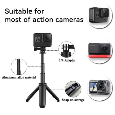 Мини-штатив, складной, портативный, монопод, складной, для Go Pro Hero 12, 11, 10, черный, для экшн-камеры Osmo, аксессуар для видеоблога