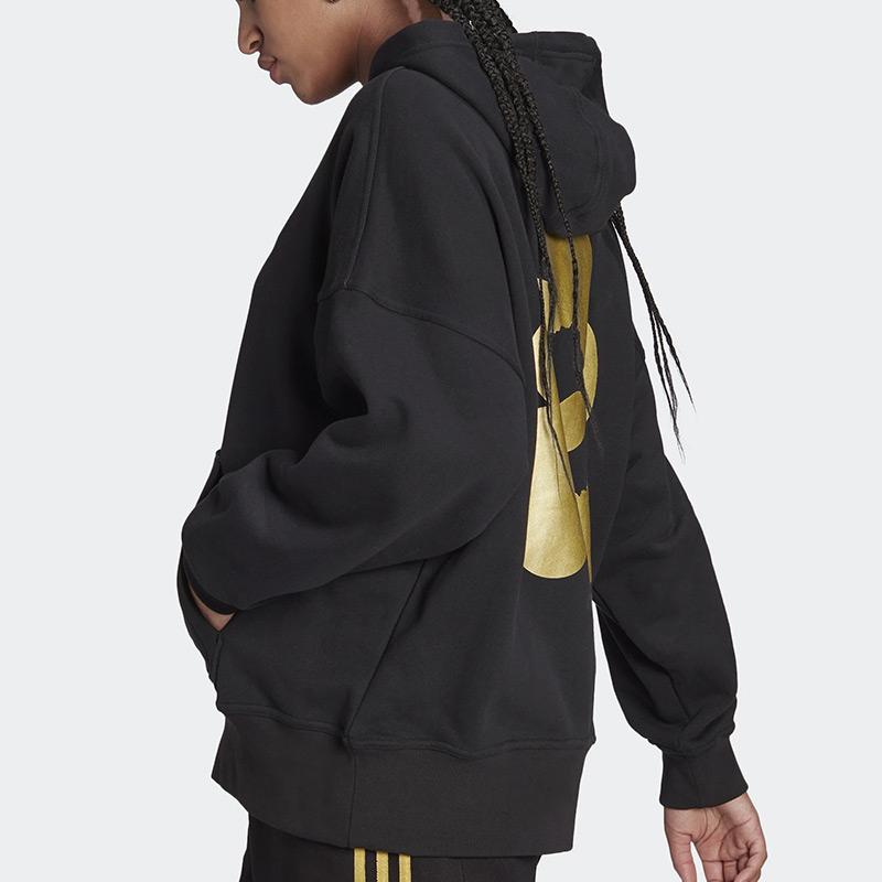 adidas Оригинальная спортивная толстовка с капюшоном Marimekko, свободного кроя, с вышитым логотипом, женская, черная H20415