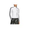 adidas Оригинальная водолазка с 3 полосками, облегающая футболка с длинным рукавом, женские топы, белые JG1535