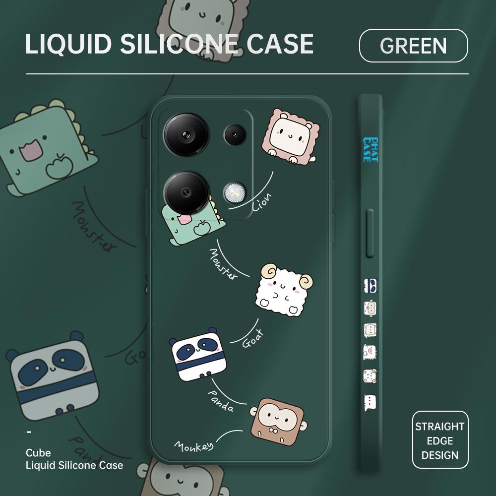 Чехол для телефона с мультяшным красочным узором, квадратный, жидкий, силикон, TPU, полное покрытие камеры, противоударный защитный чехол для Xiaomi Redmi iPhone