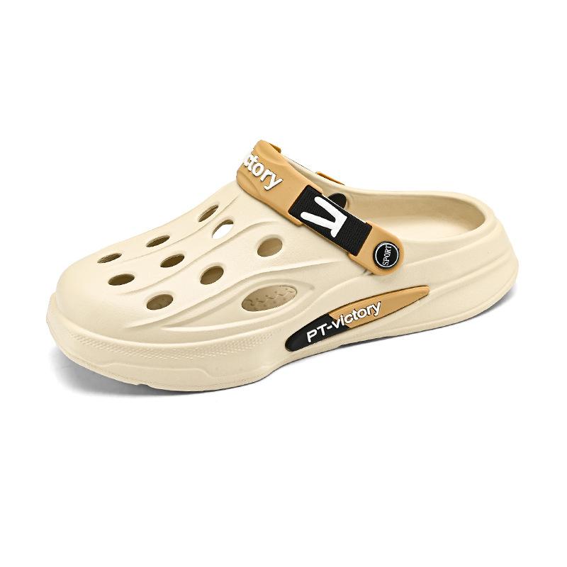 Обувь с дырками, мужская летняя одежда, наступающая на мешок с дерьмом, тапочки с усиленной толстой подошвой, нескользящие, модные, интернет-знаменитости, пляжные сандалии