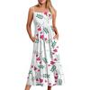 Women's Long Beach Casual Elegant Spaghetti Strap Maxi Dress Floral Low-key Flowing Bohemian Dress