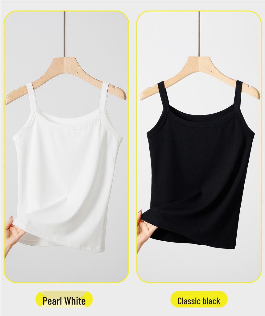 Women's Slim Fit Cotton Camisole: Solid Color, Sleeveless, Perfect for Summer Layering