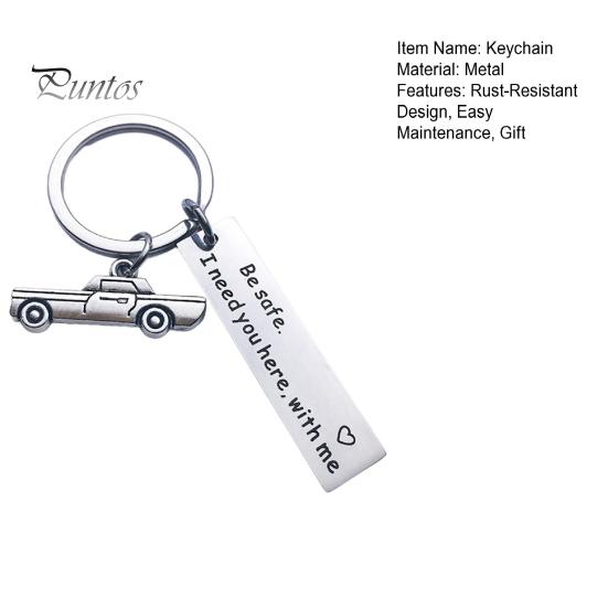 Брелок для ключей Drive Safe I Love You с персонализированной гравировкой инициалов, подарочный брелок из нержавеющей стали с гладкой отделкой