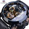Men Dress Wrist Automatic Self Wind Watch Multifunction Mechanical Watch Auto Analog Date Day Leather Strap Male Clock