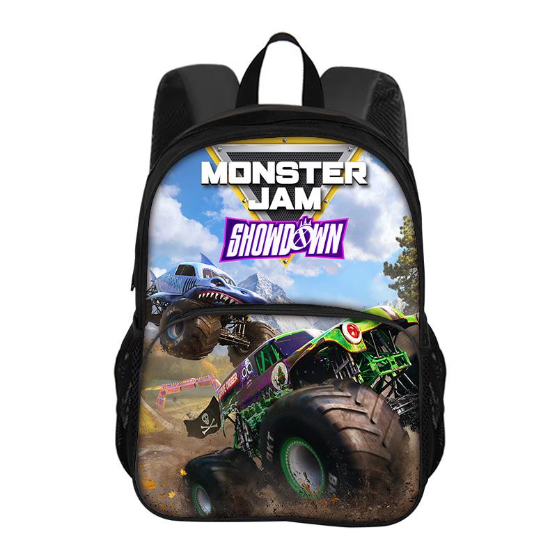Сумка-рюкзак Monster Jam круглая с передним карманом, мультяшный принт, новая, модная, для студента, в школу, лучший спутник в кампусе, подарок на день рождения