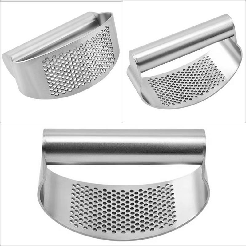 Чеснокодавилка-качалка ручная, измельчитель чеснока, кольцо-чеснокодавилка, инструмент для измельчения чеснока, нержавеющая, с эргономичной ручкой, кухонный гаджет