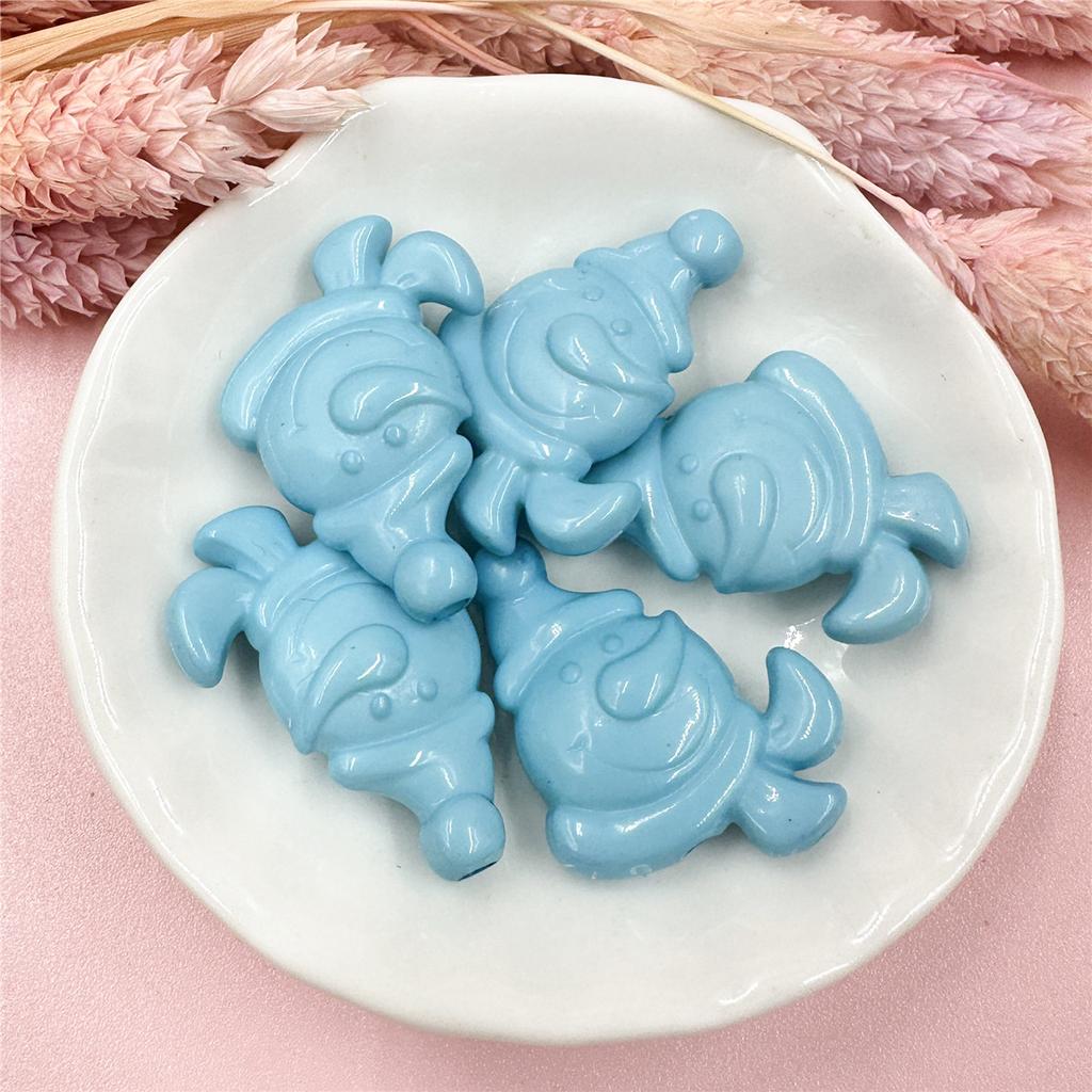 5 шт. акриловые бусины снеговика, аксессуары, материалы из бисера, 23,5*32 мм, рождественский сплошной цвет для изготовления браслетов, сережек, ювелирных изделий, ювелирных изделий своими руками, аксессуары