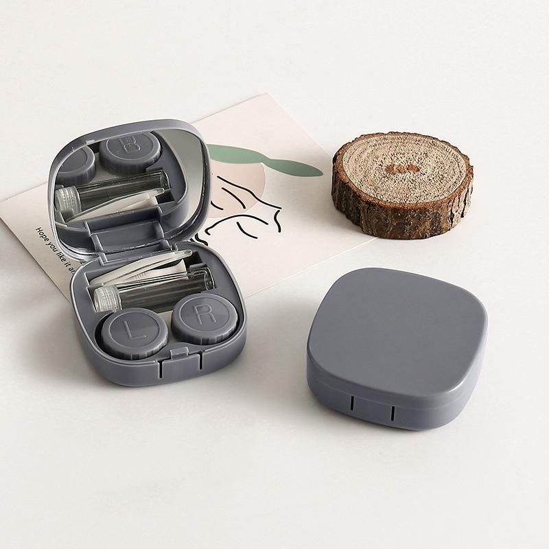 Конфетный одноцветный футляр для контактных линз, пластиковая цветная коробка для контактных линз, портативная коробка для хранения контактных линз, мини-коробка для ухода