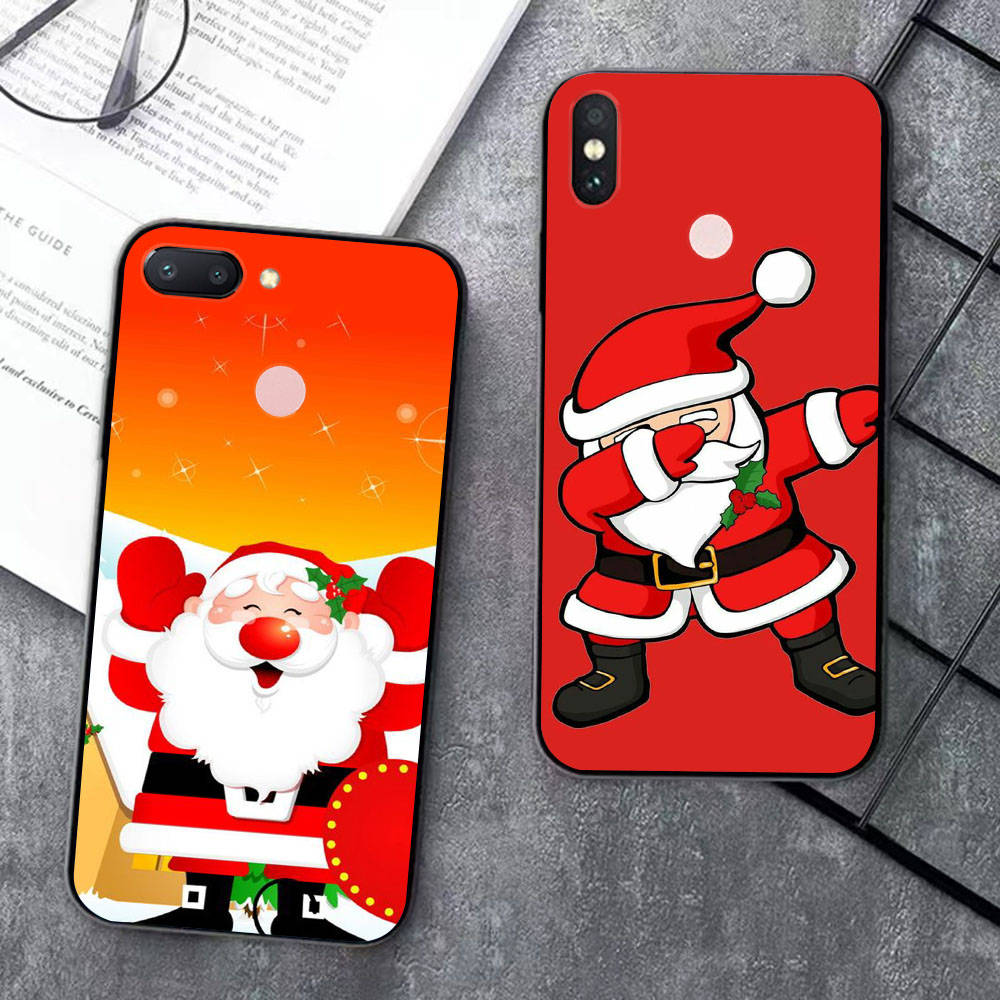 BS-14 С Новым годом Рождеством силиконовый чехол для iPhone 15 14 Xiaomi POCO M6 F6 Redmi Note 13 12 13C 8 9 Samsung S24 S23 S22 S21 FE Pro Plus Ultra