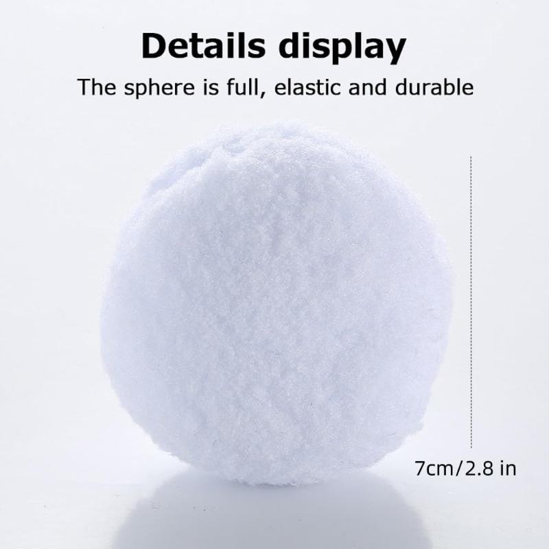 10 упаковок снежных шаров 2,8 дюйма/7 см большого размера для рождественских и зимних праздников, реалистичные искусственные снежные игрушки для игры в снежки и метания в помещении и на улице