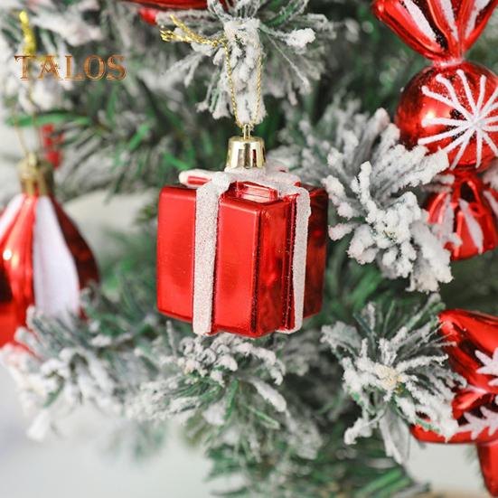 4/6/8/12 Pcs Christmas Ball Ornaments Star Cane Lollipop Cupcake Hanging Decoration for Xmas Tree Home Indoor Decor