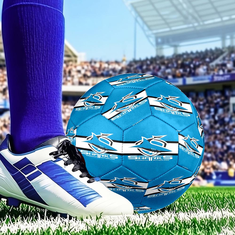 Cronulla Sutherland Sharks Soccer Ball Size 5 Soccer Ball, Machine-stitched, Durable, Suitable for Training and Matches Fan Gift