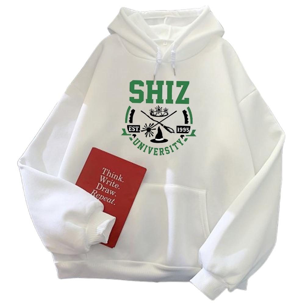 Shiz University Hoodies Wicked Movie Printing Women Men Sweatshirts Sudadera Pullovers Hoody Winter Warm Fleece Unisex Clothing