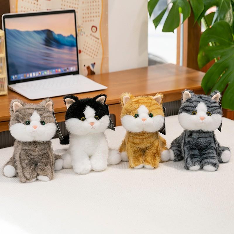 Soft Plush Cat Toy Kids Adults - Cuddly Striped Kitten Pillow PP Cotton Filled 22cm Or 28cm Ideal Sleep Companion Home