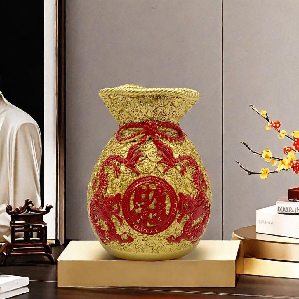 Украшение для вазы с колосьями пшеницы Zhaocai, подарочная сумка, винный шкаф для гостиной, украшение для дома из смолы на новоселье, креативная денежная сумка