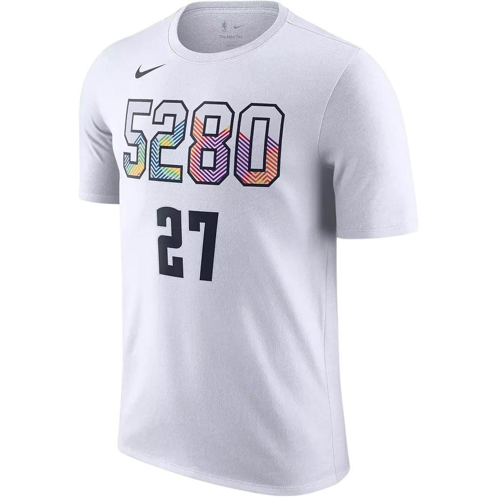 Nike Денвер Наггетс НБА 2024-25 City Edition Модная удобная футболка с коротким рукавом и круглым вырезом Мужские топы HJ2771-101