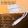 2 in 1 Design Type C Splitter Audio Cable 2 in 1 USB Type C Audio Cable  Headphone Use