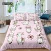 Cartoon Sheep Family Duvet Cover Farmhouse Animals Comforter Cover For Kids Boys Girl Pasture Sheep Quilt Cover Child Room Decor