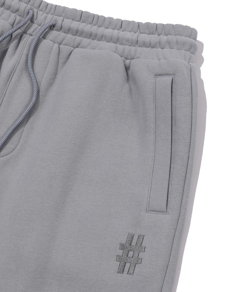 BEENTRILL Базовые спортивные штаны с начесом и логотипом-хэштегом (Светло-серый)
