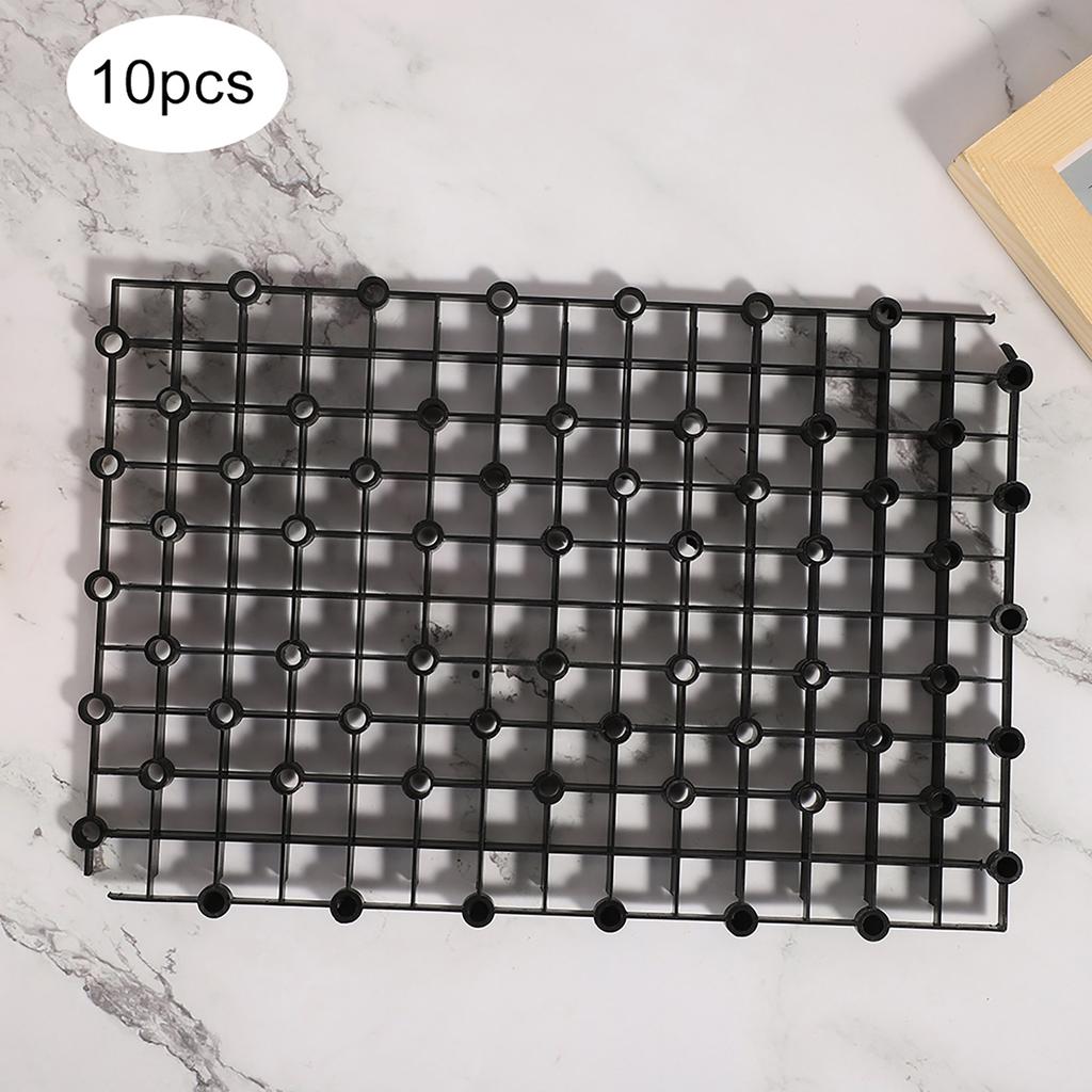 10Pcs Plastic Splicing Aquarium Filter Bottom Grid Plate Screen for Aquarium Fish Tank UseBlack
