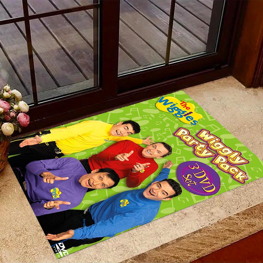The Wiggles Band Performance Themed Anti-Slip Rugs - Polyester Home Decor, Suitable for Bedrooms, Living Rooms, Doorways, Studios, and Decorations