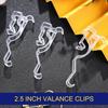 Jetec Valance Clips 2.5 Inch Arc-Shaped Clear Plastic Valance Retainer Clips Hidden Window Blind Holder(30 Pieces)