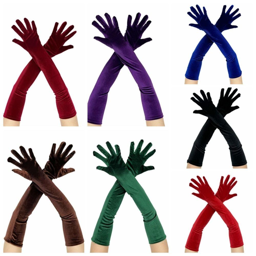 Перчатки для косплей-вечеринки Плюшевые перчатки для этикета Элегантные длинные перчатки Девушка