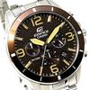 EDIFICE Chronograph 100m Waterproof Chrono Metal Belt Watch for Men (EFR-553D-1B EFR-553D-5B EFR-553D-7B) (EFR-553D-5B (Brown))
