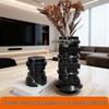 Simple Modern Black & White Marble Vase for Living Room, Bedroom, or Entryway Decor