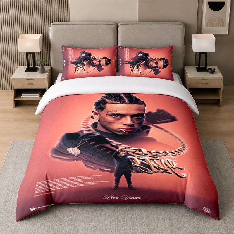 3Pcs Bed Set,Central Cee 1 Duvet Cover and 2 Pillowcases, Printed Bedding Decor For Guest Room