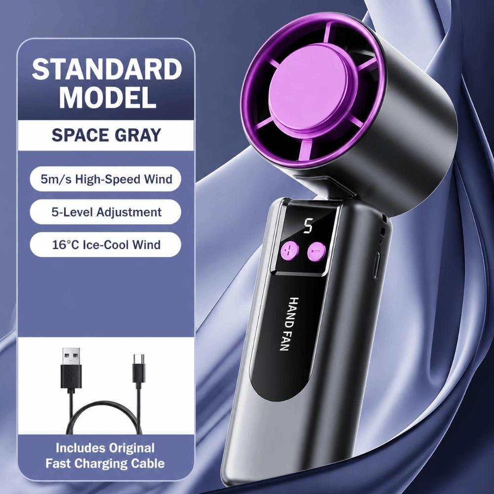 199-speed High-speed Handheld Fan Digital Display Air Conditioner Fan New Portable Fan Outdoor