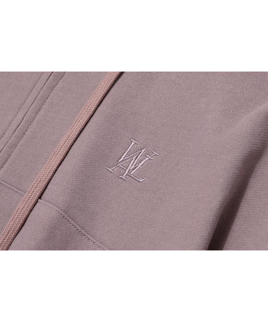 Худи на молнии с пигментной окраской Wooalong Signature Crop - Пыльно-розовый