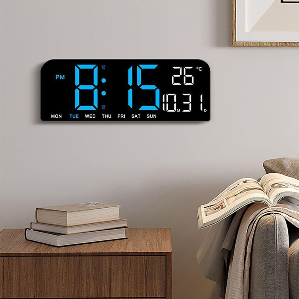 Электронные настенные часы с температурой, настенные настольные часы с дисплеем, цифровые светодиодные часы для спальни