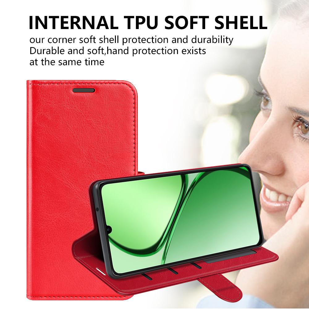 Для Realme Note 60x 4G/C63 4G/C61 4G Чехол-кошелек Кожа с текстурой Crazy Horse Подставка Чехол для телефона